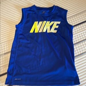 Nike Blue Tank Top with Yellow Logo